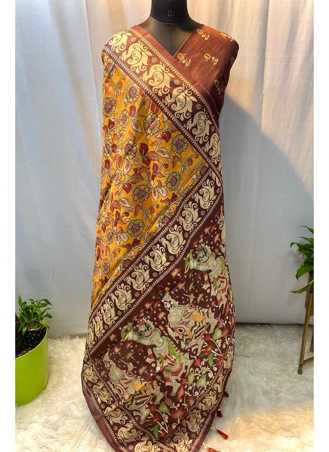 Soft Cotton Multi Colour Traditional Wear Printed Saree